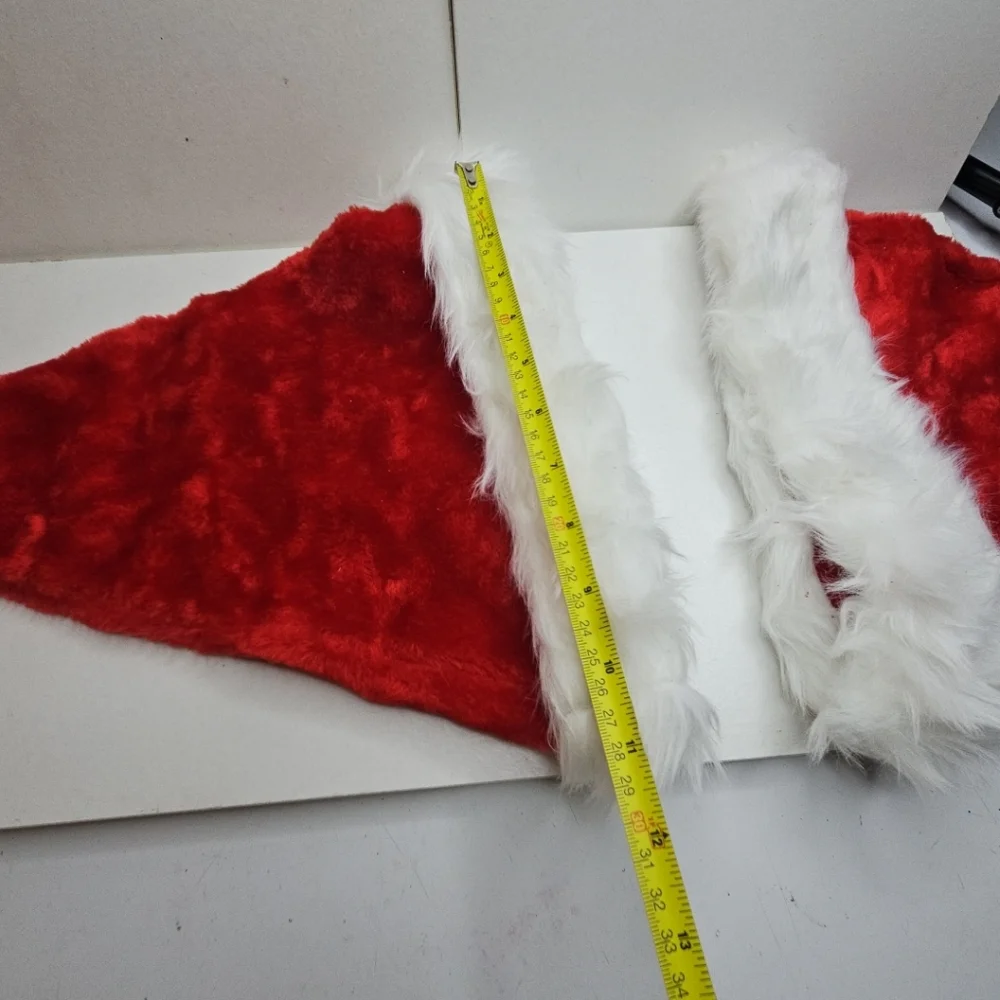Red Santa Hat with White Fur Trim Set Of 2